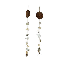 Anhänger Kokosnuss mit Muscheln 12x7x90cm 2 Stück sortiert Natural