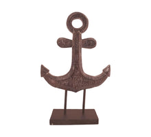 Statue Anker Albasia Holz 38x12x58cm Dunkelbraun
