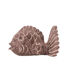 Fisch Albasia Holz 28x14x18cm Dunkelbraun