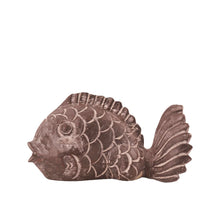 Fisch Albasia Holz 38x18x22cm Dunkelbraun