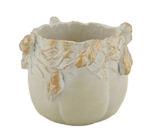 Pflanzgefäß zement ''vögel'' 15x15x12.5cm Grau/Gold