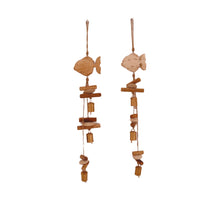 Girlande Fisch Mangoholz 70x12x2cm 2 assorti Natur