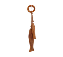 Fisch Mangoholz mit Aufhänger 31x5x1,5cm Natur