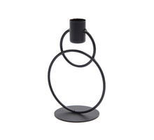 Metall-Doppelring-Kerzenhalter 15cm schwarz