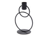 Metall-Doppelring-Kerzenhalter 15cm schwarz