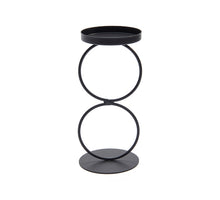 Metall-Doppelring-Kerzenhalter 19cm schwarz