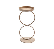 Metall-Doppelring-Kerzenhalter 19cm taupe