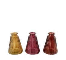 Vase Glas 7.4x7.4x10cm 3 sortiert Lila Mix