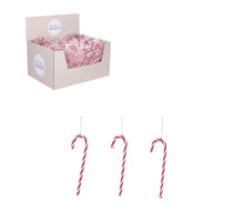Ornament Zuckerstange rot 3 Stück - l3,5xh11,5cm
