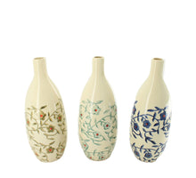 Flasche Keramik 11.5x11.5x29.5cm 3 sortiert Gemischt blau