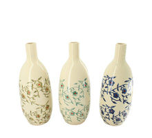 Flasche Keramik 14x14x35cm 3 sortiert Mixed blau