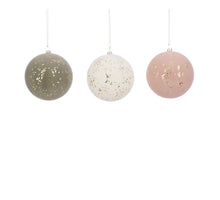 Ornament Kugel creme grün rosa 3 sortiert - d10cm