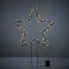 Gartenstab Stern d.grün warmweiß 100led mit Batteriebox und Zeitschaltuhr - h79xd55cm