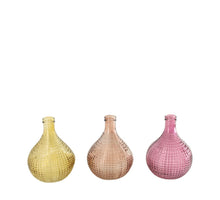 Vase Glas 10x10x14,7cm 3 sortiert Lila Mix