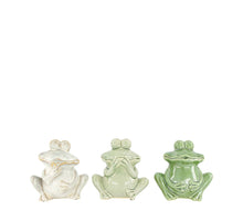 Frosch Keramik 17x12.5x18cm 3fach sortiert Gemischt grün