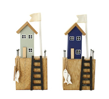 Figur Holz 6.5x4x16.5cm 2 sortiert blau