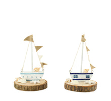 Figurine Holz 10x10x14,5cm 2 assorti blau