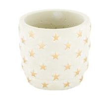 Planter cement 9x9x8cm Grey/Gold