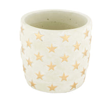 Planter cement 12x12x11cm Grey/Gold