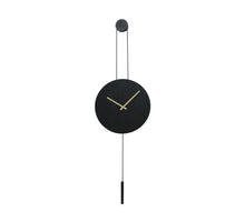 Uhr rund Aluminium 38x4x38cm Schwarz