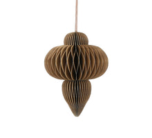 Ornament Eiszapfen aus Recyclingpapier, goldfarben - H18 x D13 cm