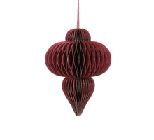 Ornament-Eiszapfen aus Recyclingpapier, rot - H18 x D13 cm