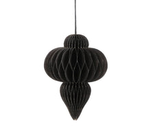 Ornament-Eiszapfen aus Recyclingpapier, schwarz - H18 x D13 cm