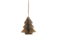 Baumschmuck aus Recyclingpapier, goldfarben - H10 x D9 cm