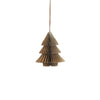 Baumschmuck aus Recyclingpapier, goldfarben - H10 x D9 cm