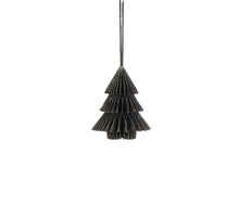 Baumschmuck aus Recyclingpapier, schwarz - H10 x D9 cm
