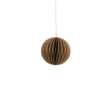 Ornamentkugel aus Recyclingpapier, goldfarben - H 8 x D 8 cm