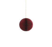 Weihnachtskugel aus Recyclingpapier, rot - H8 x D8 cm