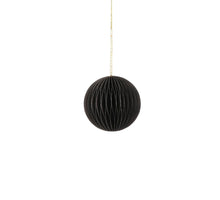 Ornamentkugel aus Recyclingpapier, schwarz - H8 x D8 cm