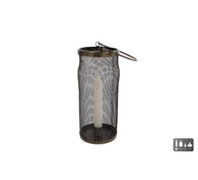 Windlicht mit Kerzenhalter L schwarzes Metall 10x10x23 cm