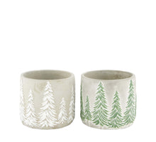Planter cement 13x13x11.5cm Mixed Green/White