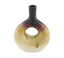 Vase ceramic 16x7.5x20.5cm Cream/Brown