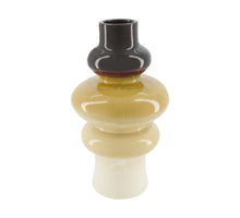 Keramikvase 19,5x19,5x37cm Creme/Braun