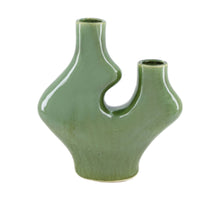 Keramikvase 23,5x9x25,5cm Grün