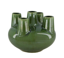 Keramikvase 21,5x21,5x17cm Grün