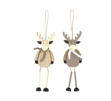 Hanger reindeer mdf 6x3.8x17cm Mixed Natural/Grey