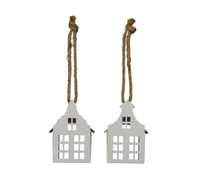 Hanger house metal 8.5x5x12cm Mixed White
