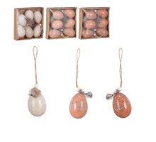 Ornament Ei Creme terra braun 3 sortiert - l14.5xw14.5xh4cm