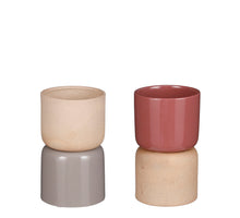 Topf rund rosa orange 2 sortiert - h25xd13,5cm