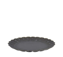 Tablett rund Metall 38x38x3cm Schwarz
