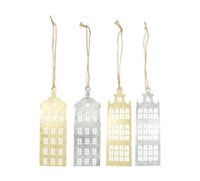 Hanger house metal 9x0.08x27cm Mixed Gold/Silver
