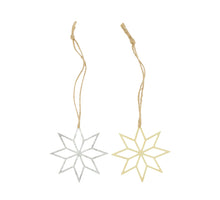 Hanger star metal 13x0.1x13cm Mixed Gold/Silver