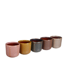 Netto-Topf, rund, l.rosa, gelb, lila, off-white, celadon, H13 D14cm