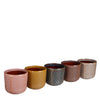 Netto-Topf, rund, l.rosa, gelb, lila, off-white, celadon, H13 D14cm