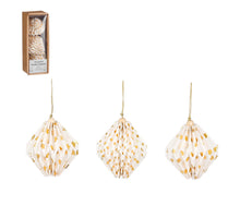 Ornament aus Gold, 3 Stück - H 7,5 x D 8 cm