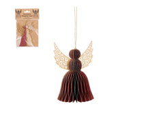 Engel-Ornament, dunkelrot - H12 x B12 cm